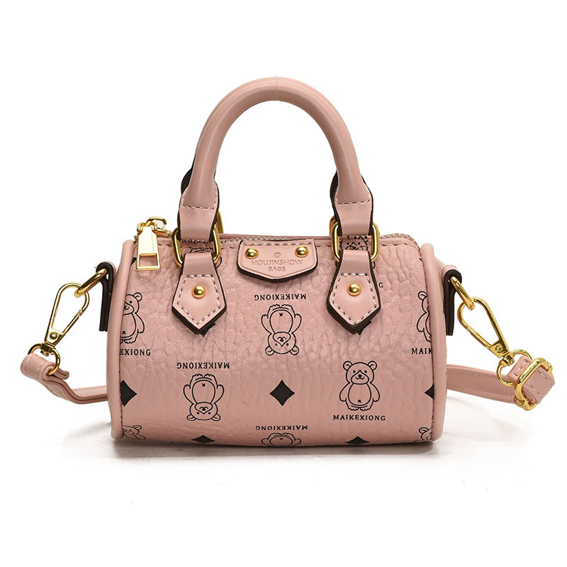 Bear impresión bolso de hombro para niños y niñas estilo coreano extranjero mini bolso de almohada para niños nuevo patrón de leopardo bolso para niños