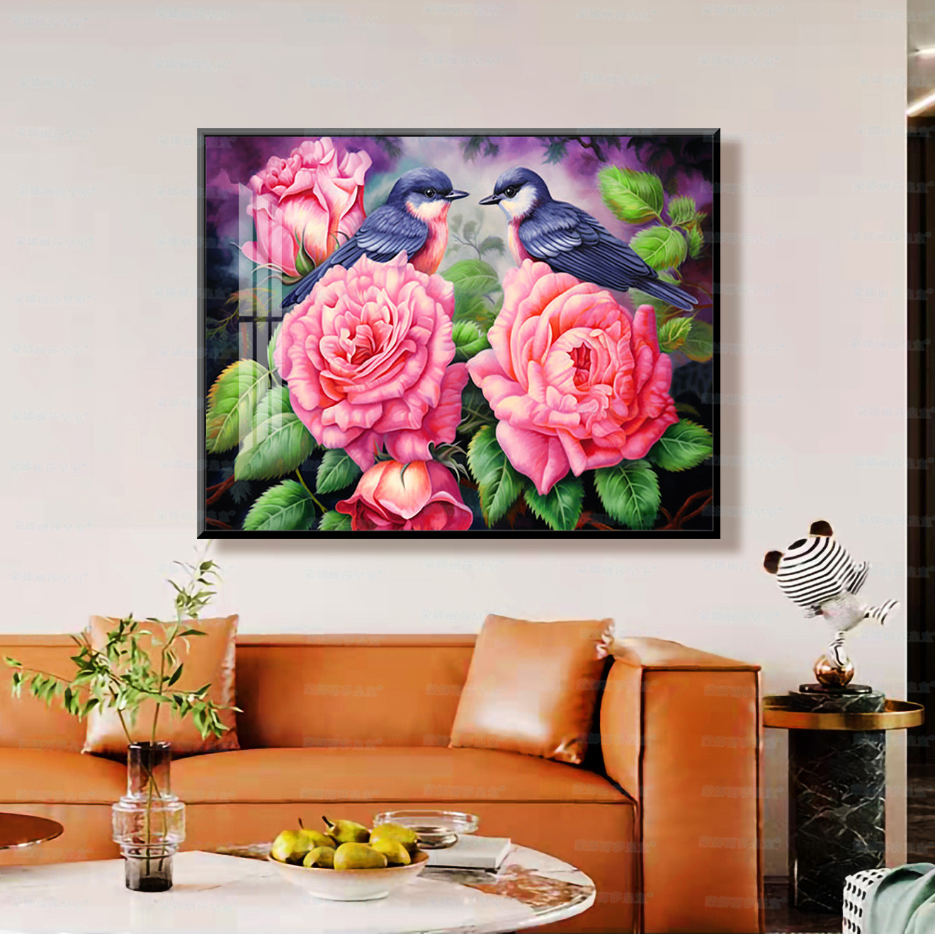 [Algodón importado] Mona Lisa real bordado de cruz, un nuevo bordado simple floral hecho a mano