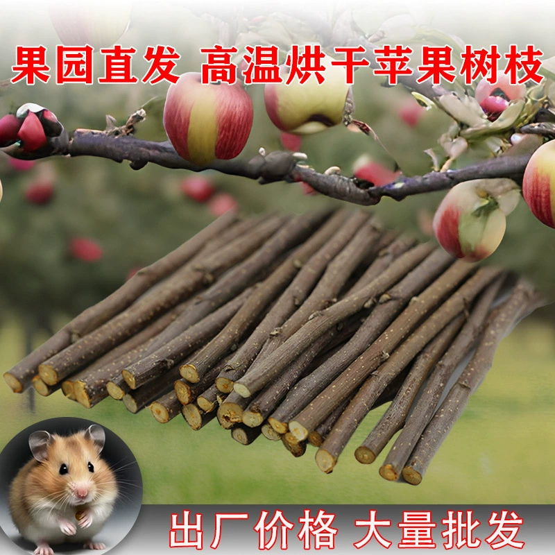Яблочная ветка шлифовальная палочка крупная оптовая продажа хомяк Цветочная ветка крыса Тоторо свежая высокотемпературная сушка Яблочная ветка укус дерева