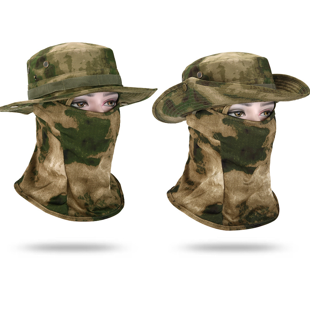 Sombrero de camuflaje con ala ancha al aire libre sombrero Benni sombrero de camuflaje para fanáticos militares sombrero de alpinismo de pesca protector solar sombrero de pescador transpirable hombre
