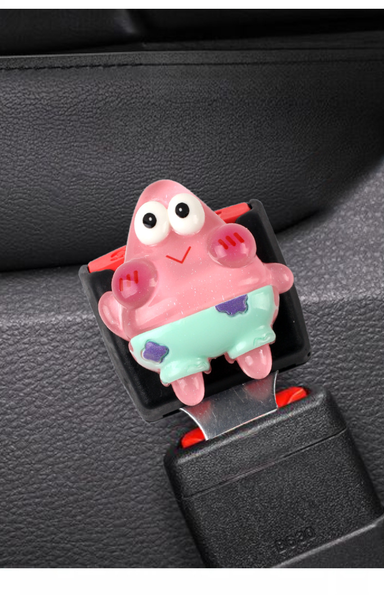 Car Safety Plug with Bayonet Pair of Seat Belts Cartoon Cute Spongebob Plug Extension Connector for Women