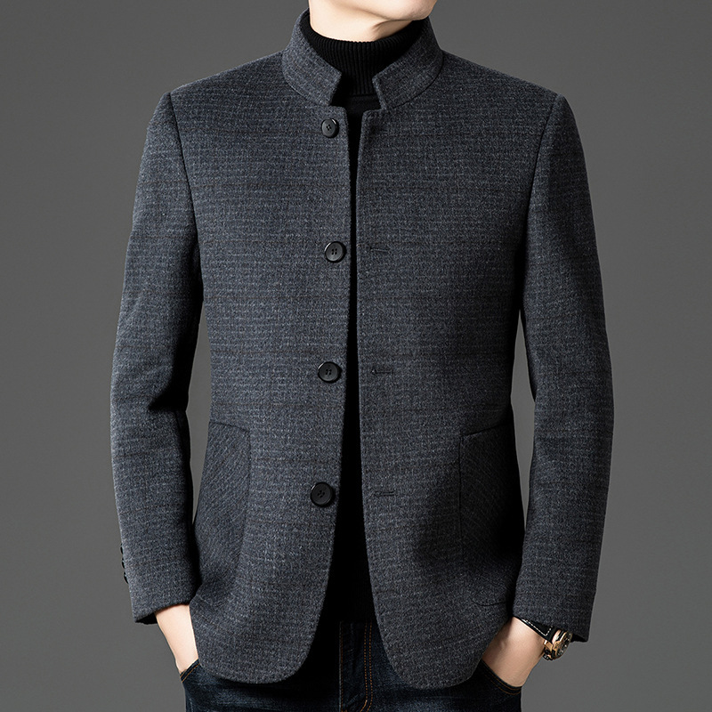 High-End Small Stand-Up Collar Jacket Men's Outwear for Father-In-Law, Dad and Grandpa to Attend Wedding Banquet Clothes,中山 Top High-End Small Stand-Up Collar Jacket Men's Outwear for Father-In-Law, Dad and Grandpa to Attend Wedding Banquet Clothes,中山 Top