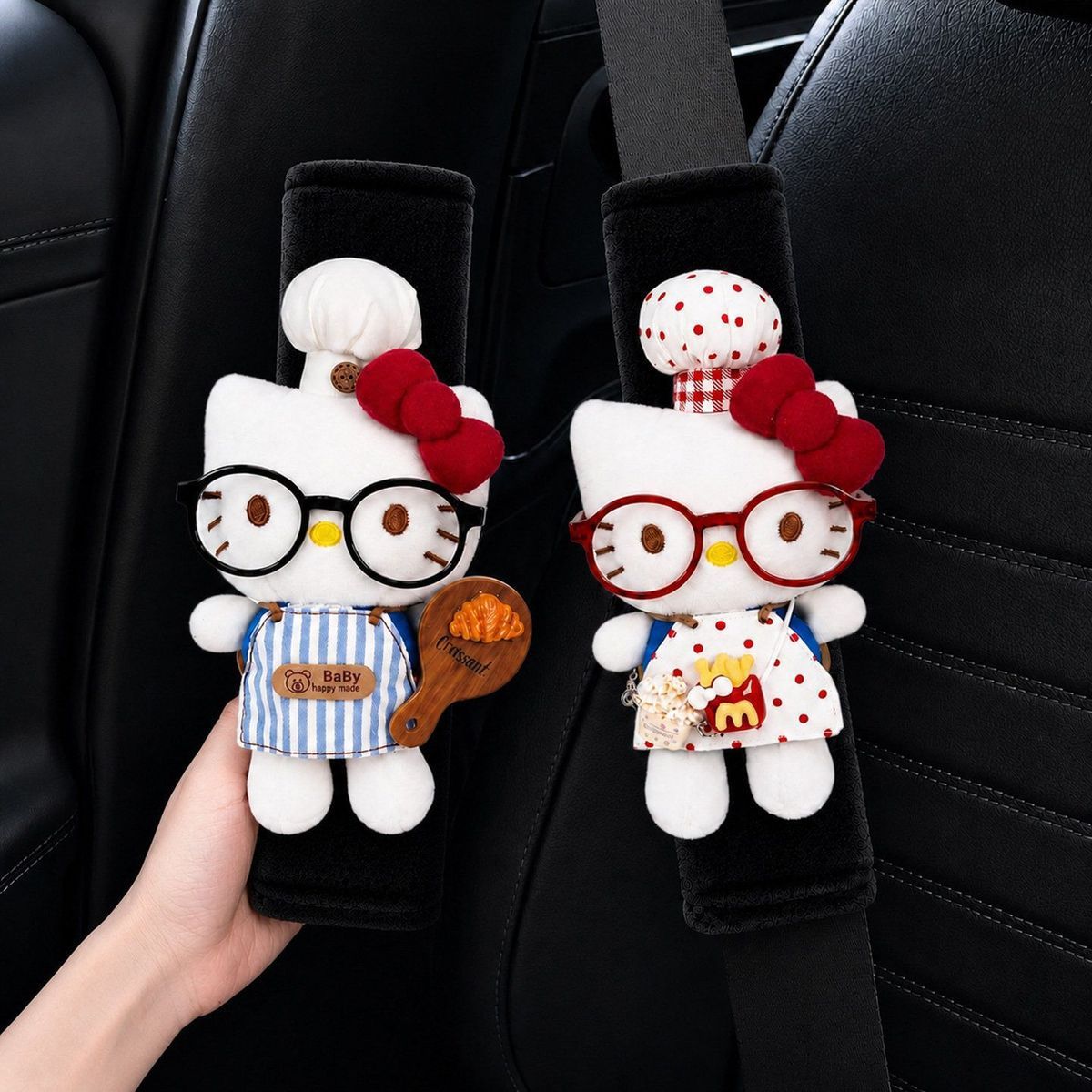 Kitty Seatbelt Shoulder Pads Car Decoration Interior Seatbelt Anti-Wear Clothing Cute Couple Set for Women