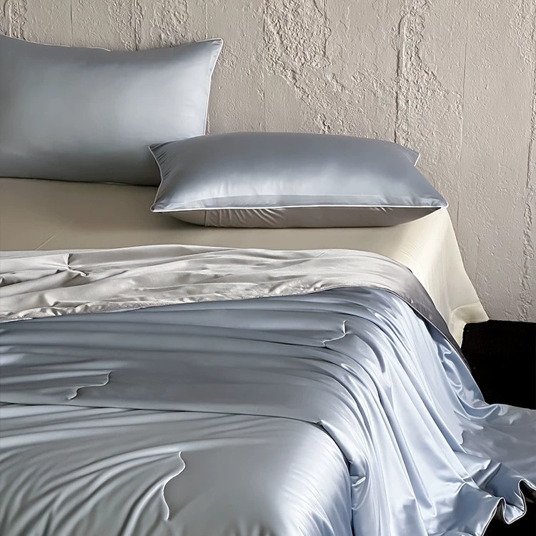 Новое летнее шелковое летнее прохладное одеяло, простое однотонное одинарное и двойное прохладное одеяло из ледяного шелка с кондиционером, можно стирать в машине