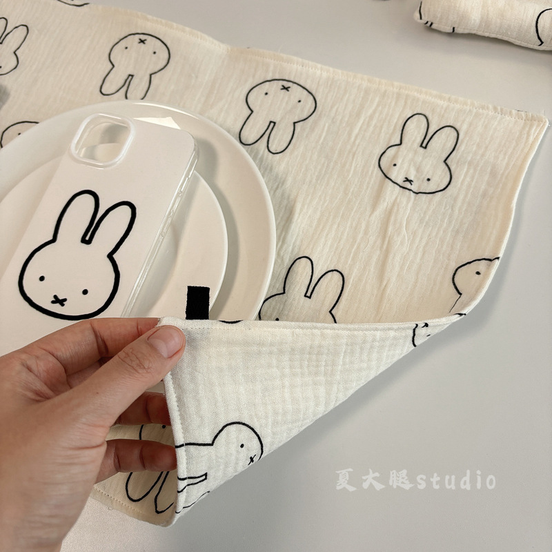 肌にキスするins風日本miffyミッフィーウサギ純綿糸テーブルマット家庭用タオル断熱マット水洗い可能|undefined