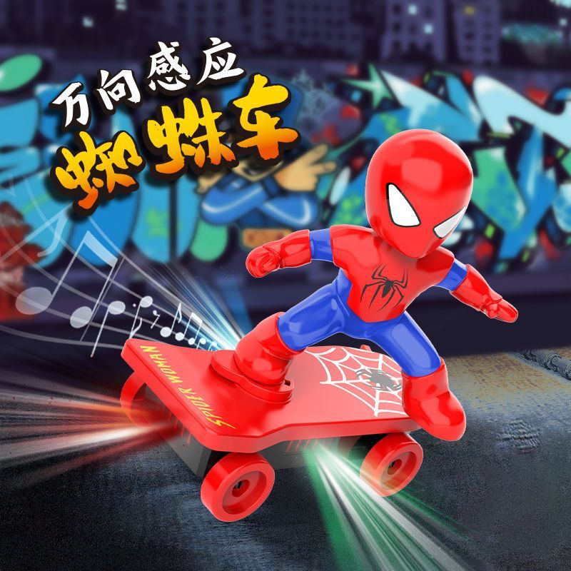Tiktok-Style Spider-Man Stunt Rolling Electric Scooter for Children Boys Toddlers Boys Car Toy