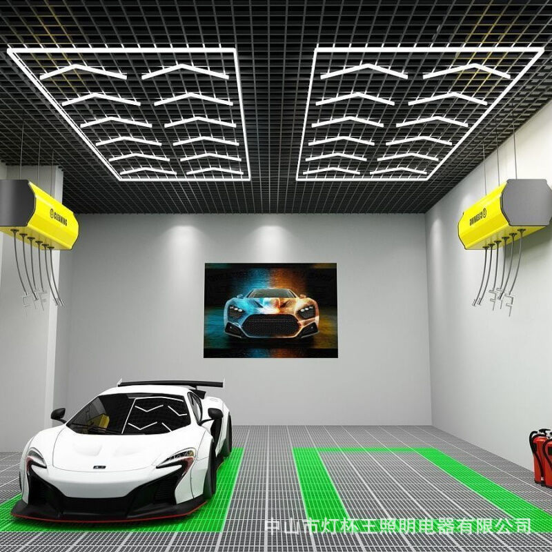 lámpara de panal especial para lavado de automóviles impermeable automóvil belleza limpia de polvo Jiugongge estación de trabajo lámpara de taller de mantenimiento de techo colgante de retorno