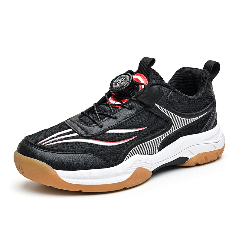 Zapatos de bádminton profesionales para niños botón giratorio ligero zapatos de tenis transpirables zapatos antideslizantes niñas
