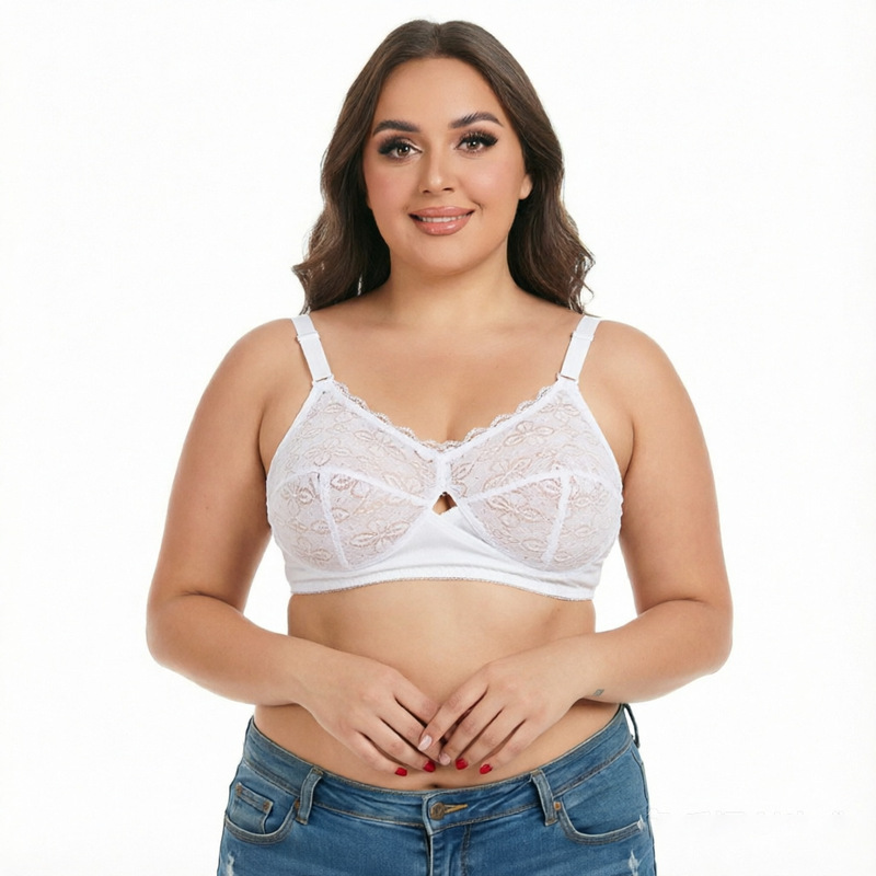 Factory direct sale of large cup thin plus-size sexy lace bras for plump women, plus-size women's lingerie wholesale