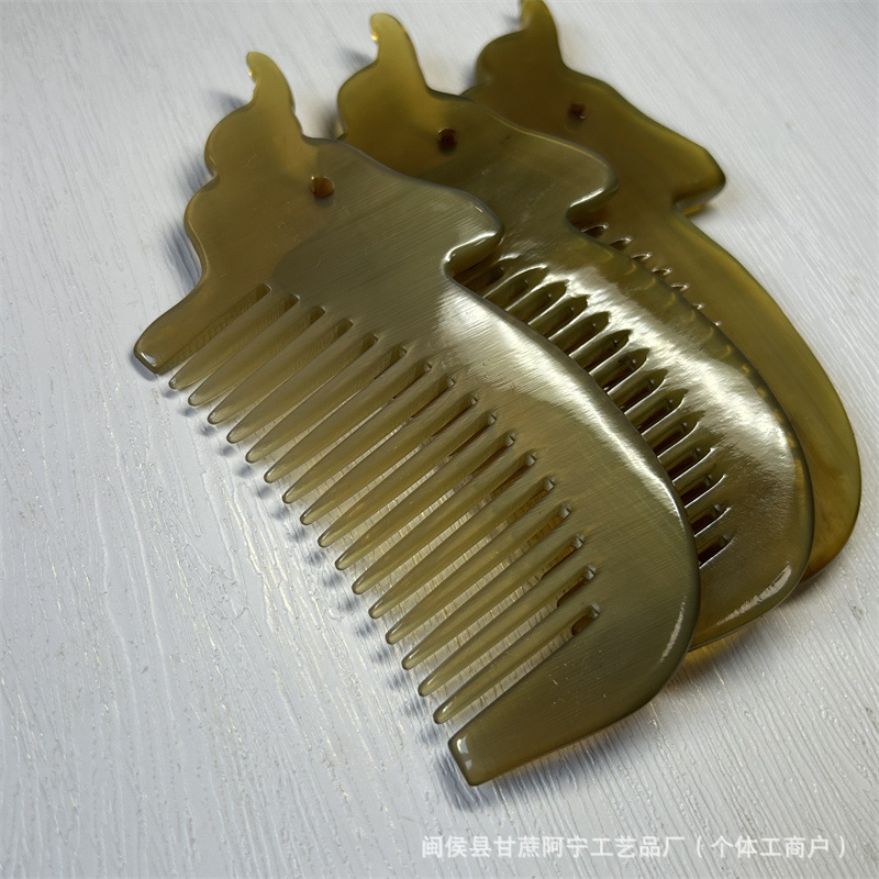 Yak Horn Comb Elephant Fine Tooth Scalp Massage Comb 10-15CM Engraved Gift key features