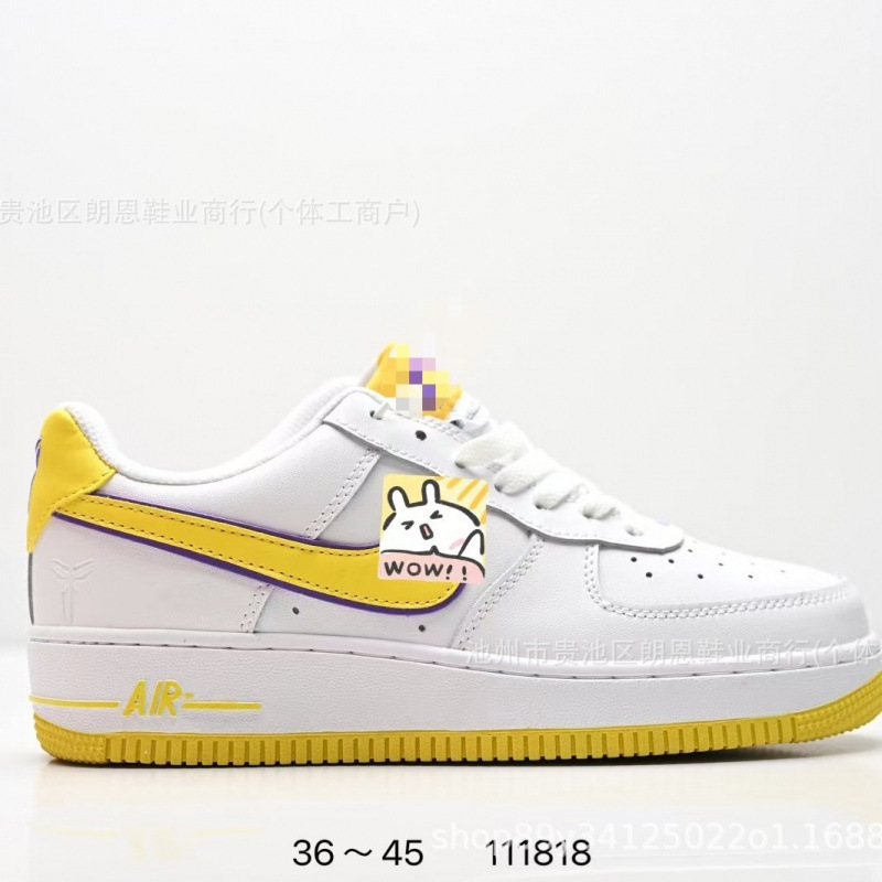 Pure original AF Kobe collaboration sports skateboarding shoes, snake-patterned Kobe Air Force 1, classic and versatile white sneakers for men and women Pure original AF Kobe collaboration sports skateboarding shoes, snake-patterned Kobe Air Force 1, classic and versatile white sneakers for men and women