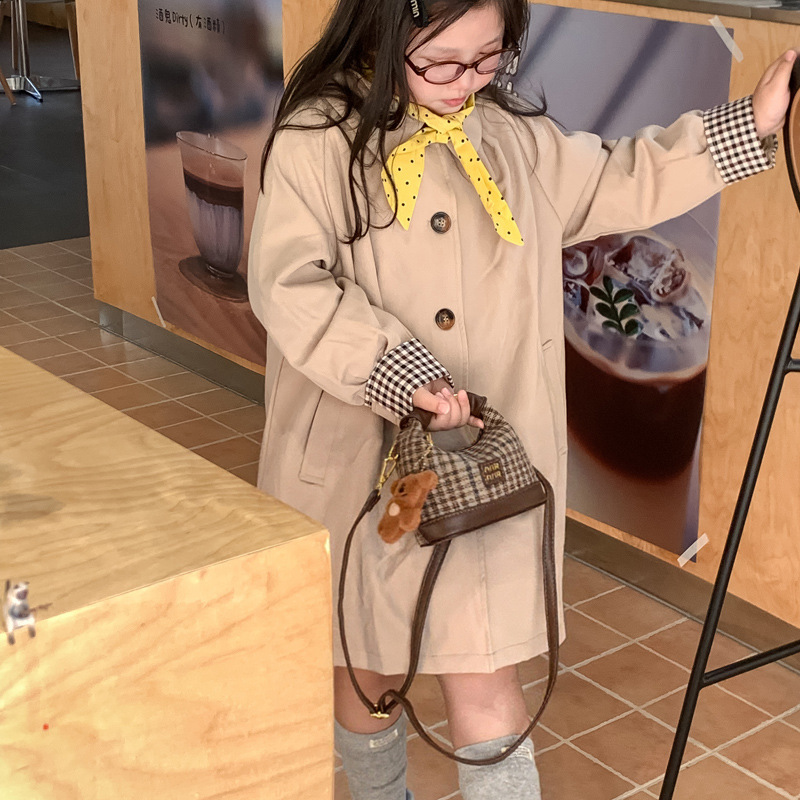 Exquisita y compacta bolso de niña de moda estampado leopardo bolso de hombro de niña cuadrado otoño y invierno nuevo bolso de cambio para niños