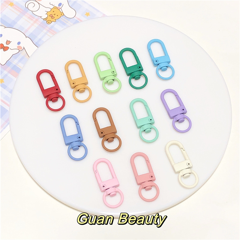 Macaron U-Shaped Keychain DIY Jewelry Accessories Zinc Alloy Small Door Buckle Colorful Painted Dog Buckle Factory Direct Sale