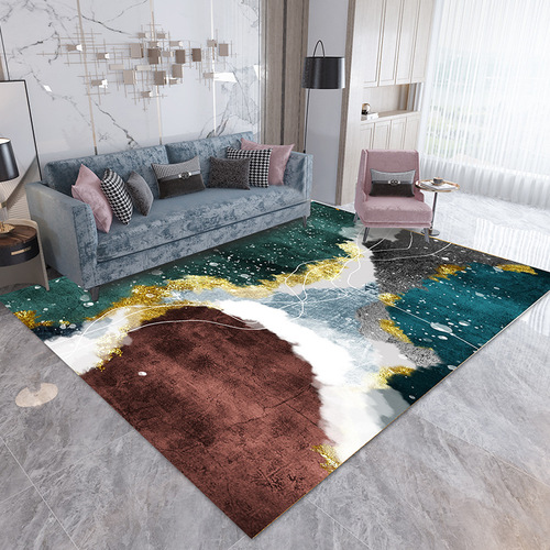 Nordic Abstract Art Living Room Rug Home Decor Light Luxury Geometric Pattern Bedroom Bedside Runner Simple Coffee Table Mat