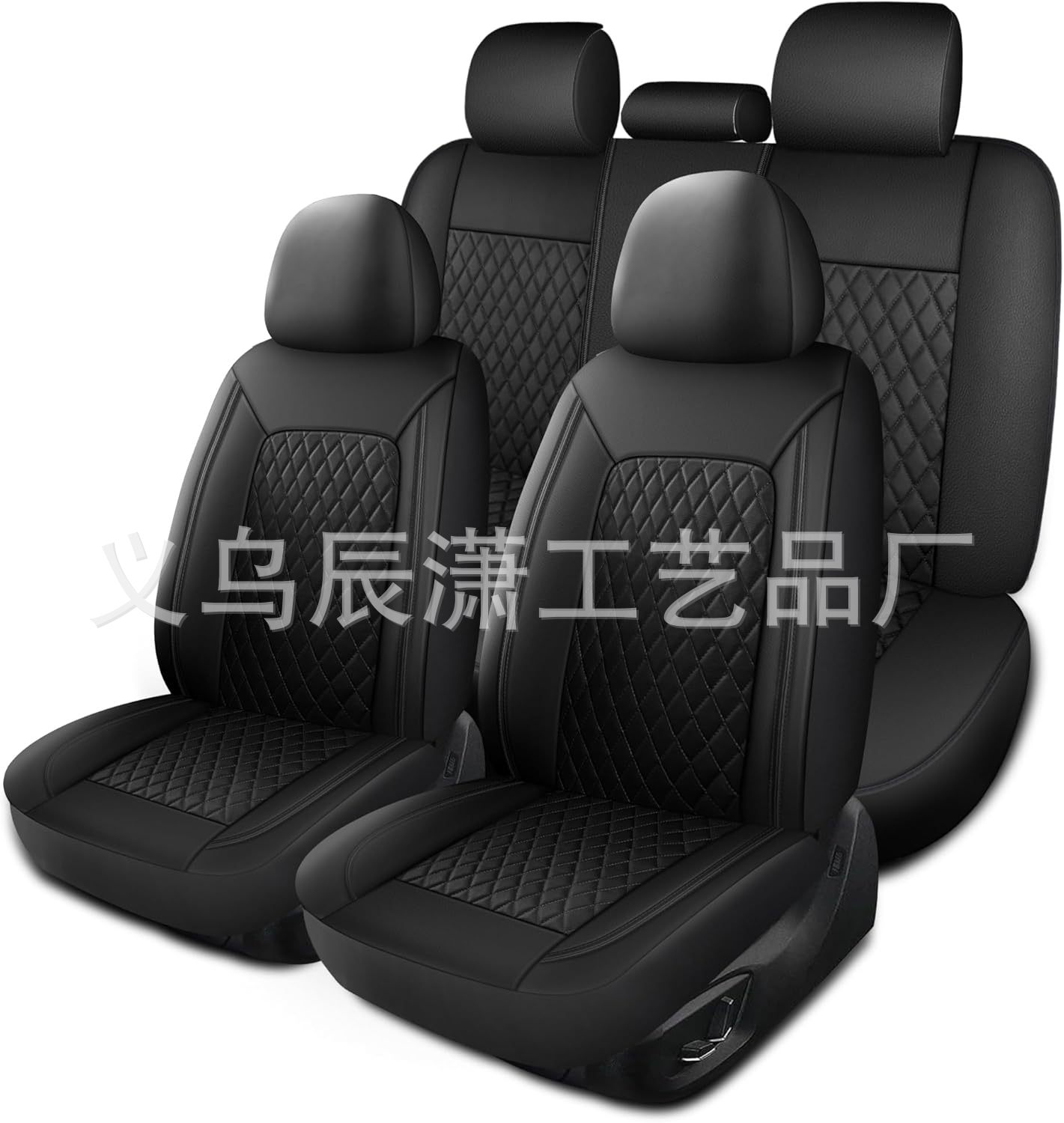 Cross-Border Hot-Selling New Model Single-Line Diamond Quilted Embroidered Pu Leather Universal Car Seat Cover 5-Seater Car Seat Cushion