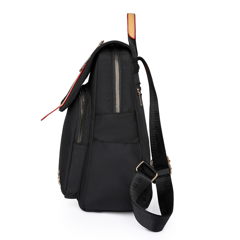 Fábrica al por mayor 2024 nueva casual mochila de nylon de las mujeres moda contraste color mochila de viaje de gran capacidad