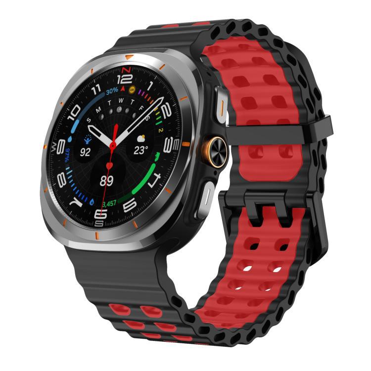 xDfind Black Botón Marítimo Bicolor Doble agujero de fila correa de silicona para Samsung Galaxy Watch8 / 8 Classic / Samsung Gal