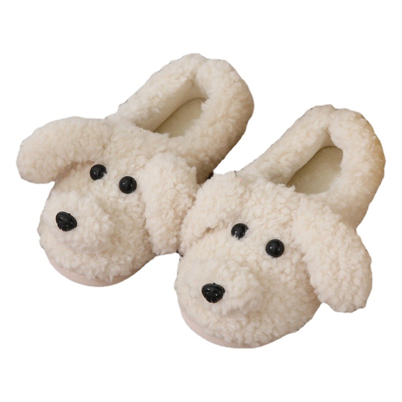 秋冬かわいいアニメ綿スリッパ女性室内家庭用保温テディ犬スリッパと綿靴防水