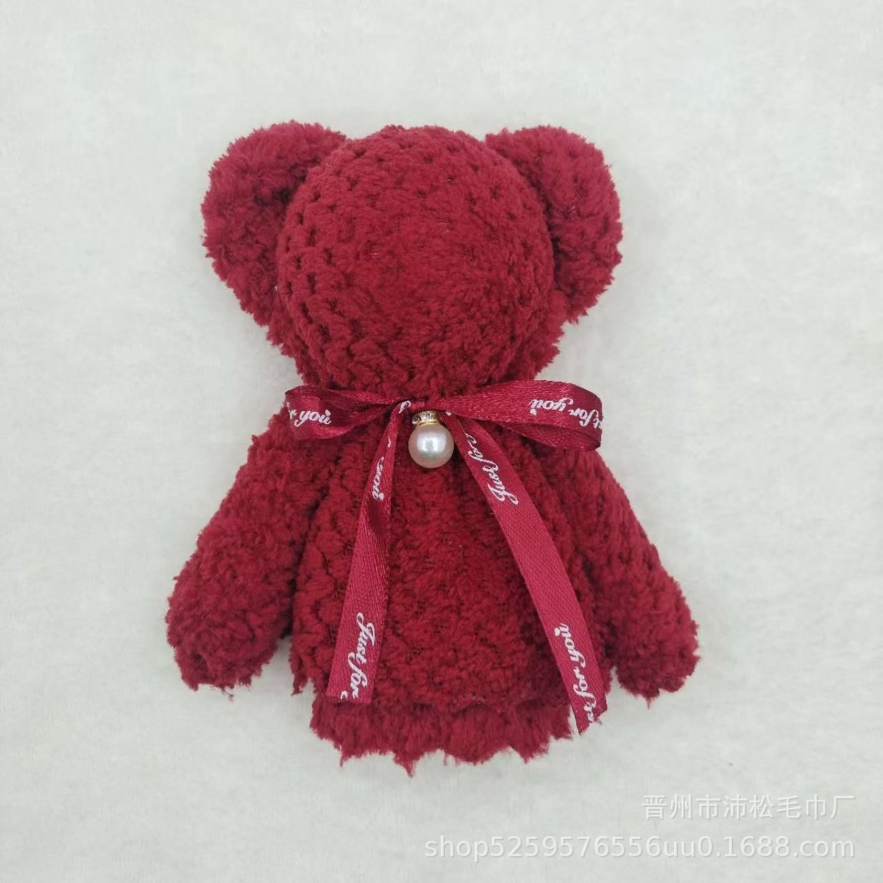 30*30 파인애플무늬 와인레드곰(벌거벗은곰)