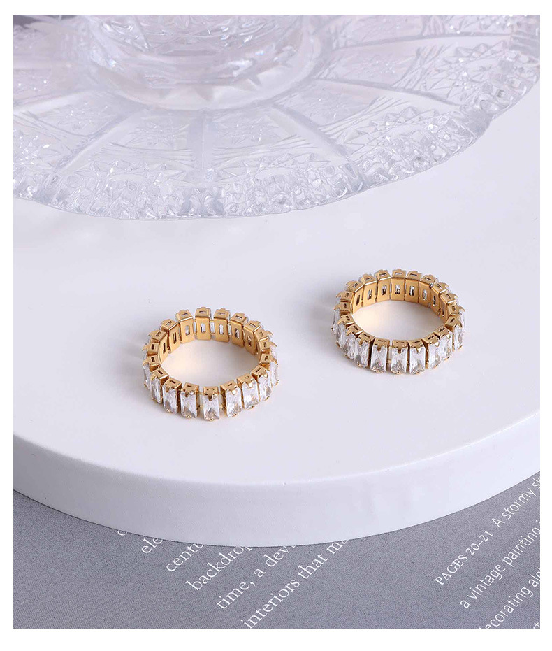 Fashion Tide Japanese Exquisite Zircon Index Finger Ring Tail Ring Stacking display picture 7