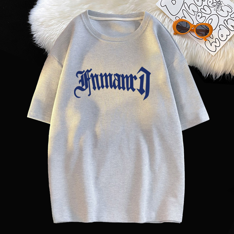 Waffle casual traje de los hombres de verano de seda de hielo de manga corta Camiseta de los hombres con ropa deportiva de marca de moda guapo