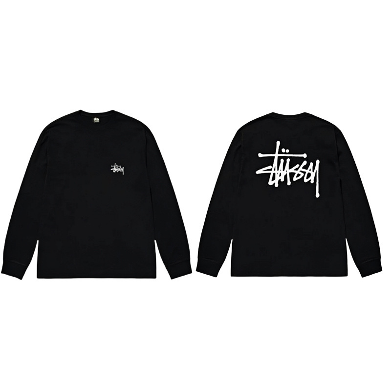 国境を越えた貿易卸売 ステューシー プリント長袖 Tシャツ トレンド ブランド ステューシー カジュアル ルーズ ボトリング シャツ 男女兼用 ius|undefined
