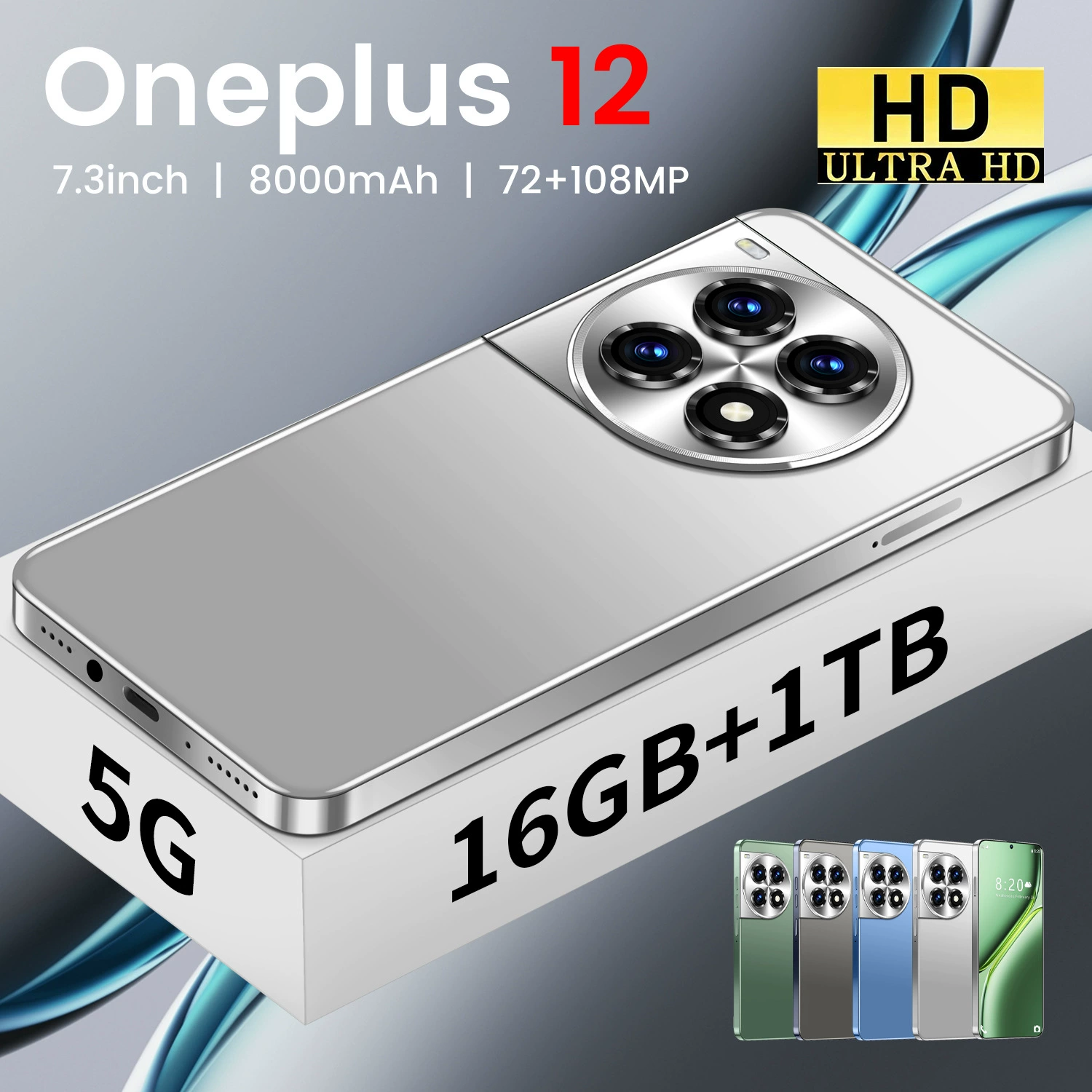 Популярный смартфон OnePlus 12, 16+1T, Android, 7.3-дюймовый экран, хит продаж