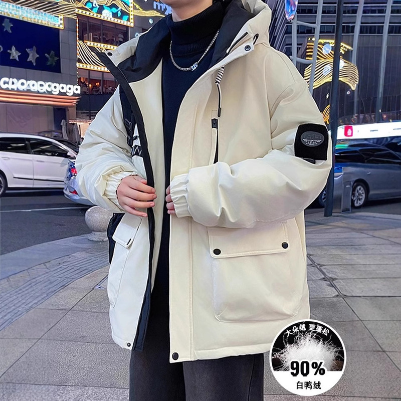 NASA Tooling Down Jacket Men's Winter 2024 New Fashion Brand White Duck Down Hooded Jacket Thickened Warm Clothes