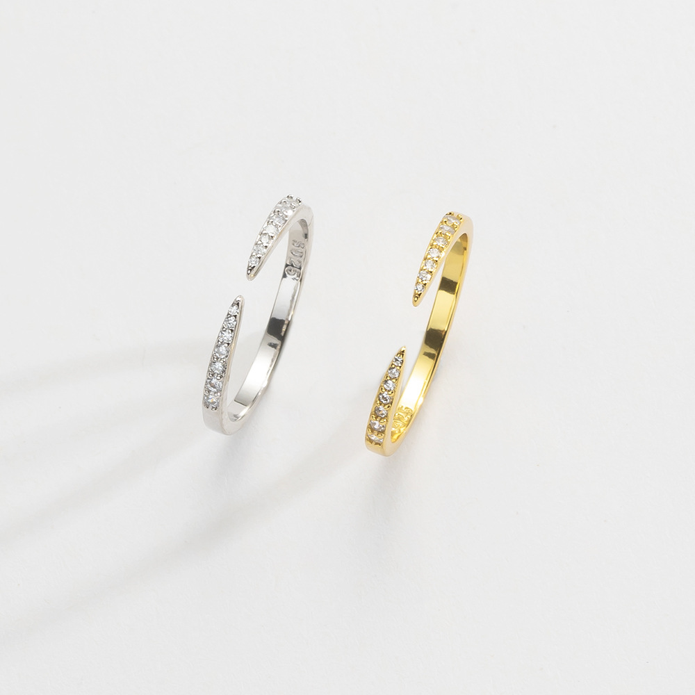 1 Piece Quantity 18K Gold Plated 925 Sterling Silver Geometric Open Rings