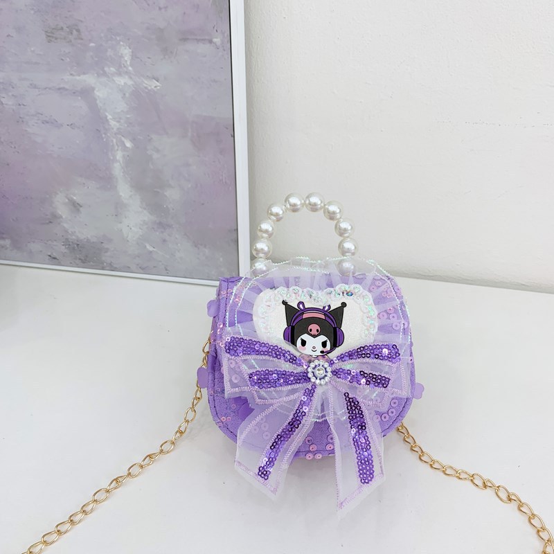 Nuevo comercio exterior de encaje flor de hombro para niñas bolsos de moda perlas arco bolsos de niños bolsos de cambio de dibujos animados