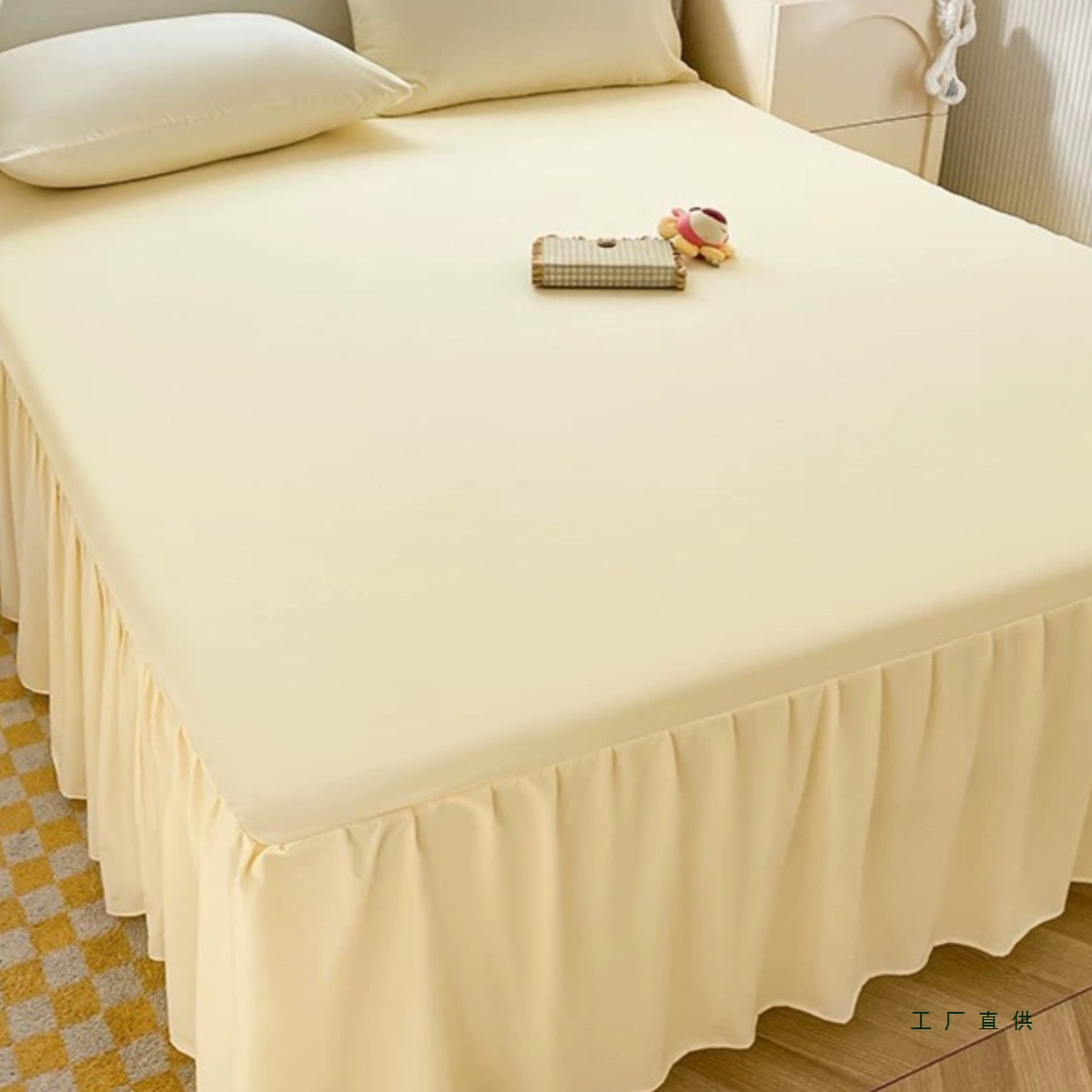 四季通用棉质床裙式带裙边棉质防尘保护套1.5米1.8床单床垫床笠