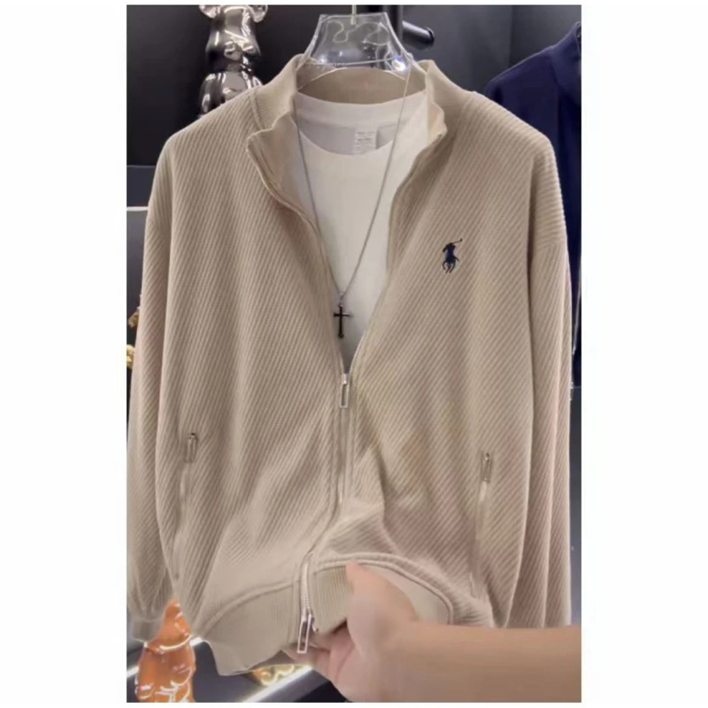【轻奢男装】早秋新款老钱风立领潮流高品质夹克男高级感时尚外套|undefined