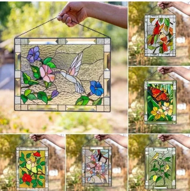 Неразлучники окрашенные красочные любовь птица кулон Пасхальный подарок Красная птица украшение дома окна