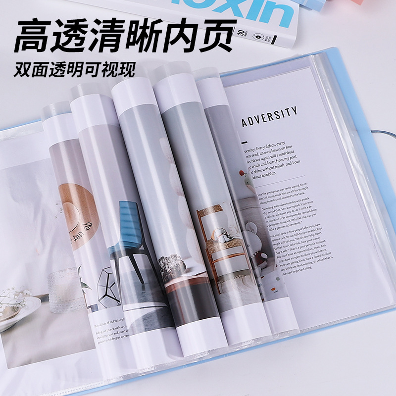 A4 Folleto de información Paquete de archivo de inserción transparente Carpeta de archivo de clasificación Papel de prueba de estudiante Bolsa de almacenamiento Carpeta de suministros de oficina