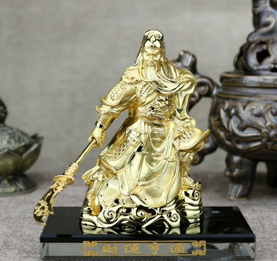 Car Ornaments Alloy Guan Gong Perfume Holders Car Perfume Ornaments Wu God of Wealth Guan Erye Ping An Interior Ornaments (Car ornaments) - wealth-prosperous-black-gold