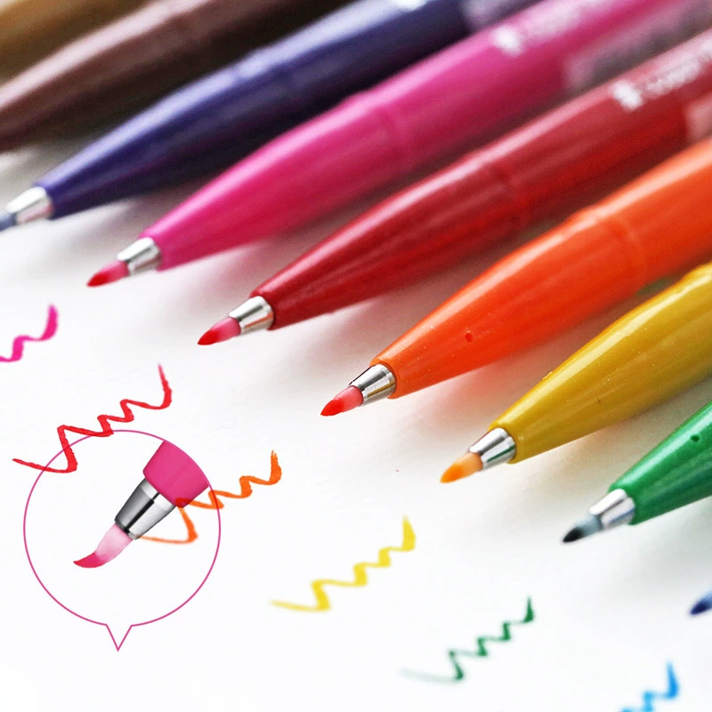 Новый цвет японской ручки Pentel Pentita Touch, цветной корпус, мягкая головка, цветочный рисунок на корпусе