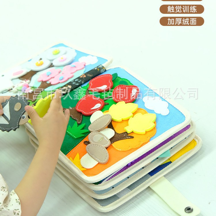 Libros de fieltro para la educación temprana de bebés, nuevos en stock, resistentes a desgarros y reutilizables, para el desarrollo cognitivo, libros de fieltro silenciosos al por mayor.