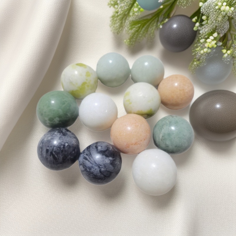 Marble handball massage ball white jade for gym for elderly