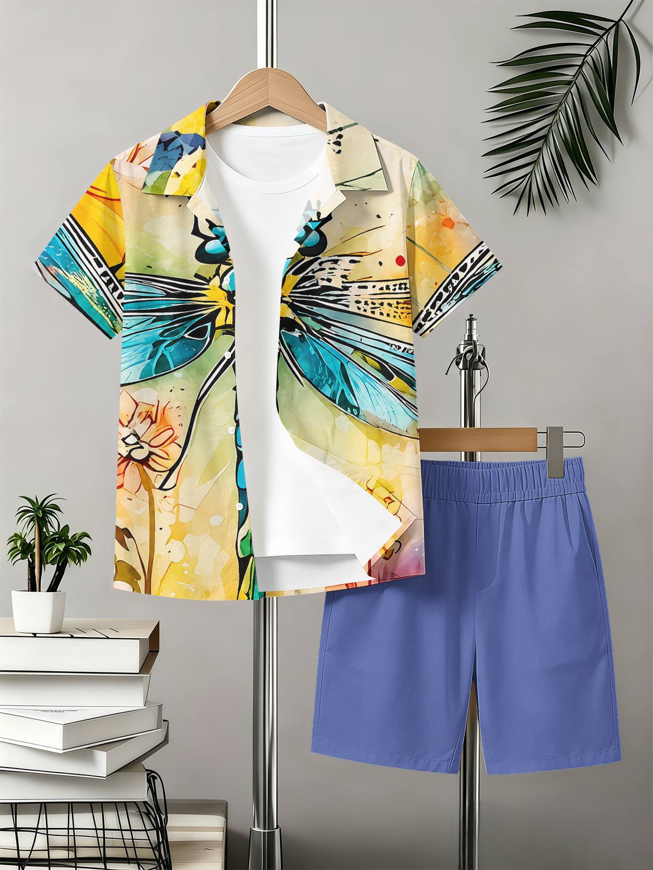 Boys 3d Printed T-shirt And Shorts Set With Pattern Designs_voghion.com