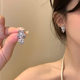 Super Flash Zircon Flower Tassel Earrings Women's Light Luxury High-end Sense Exquisite Elegant Personality Fashion All-match Earrings Earrings