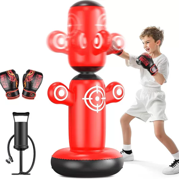 Outdoor sports 360-degree children's punching column, rotating inflatable boxing column, home-use fighting tumbler stress-relief toy