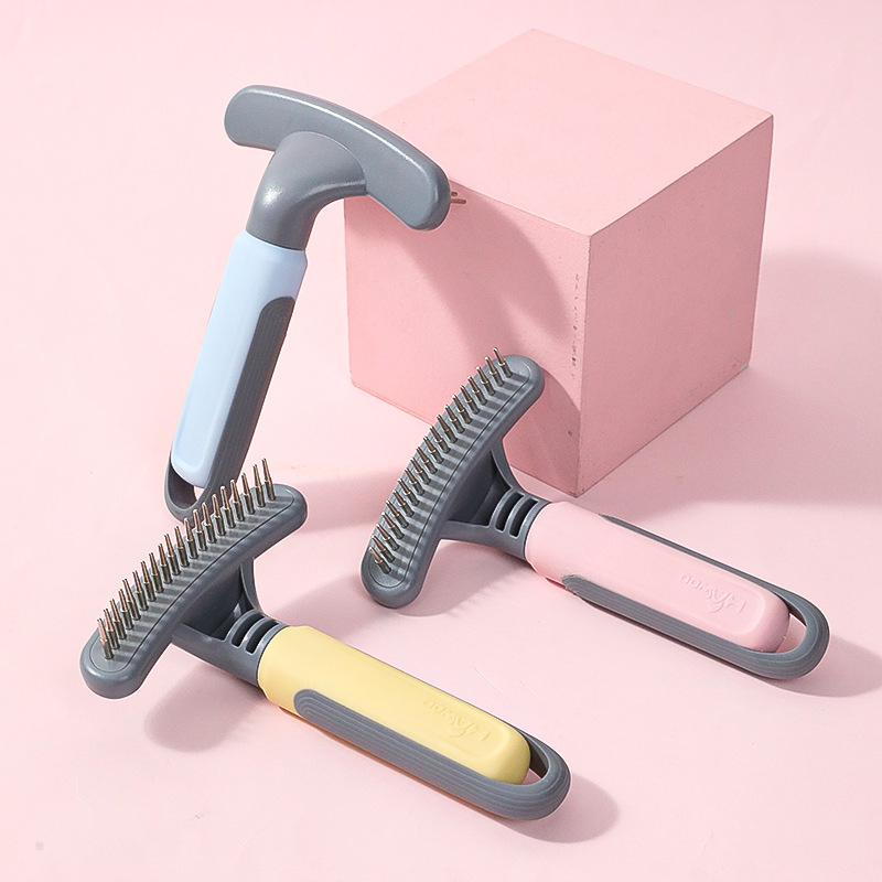 Fabricante de peine para mascotas universal para perros y gatos, peine de rastrillado de una sola fila para quitar el pelo, peine de rastrillado de belleza para perros medianos y grandes