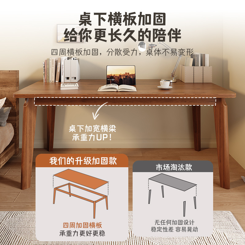 卧室书桌成人家用办公学习桌写字桌简易长方形工作台靠墙桌椅组合|undefined