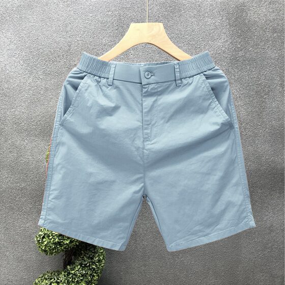 Solid Color Five-point Shorts Men's Fashion Brand Outer Wear 2024 Summer New White Pants Summer Pants Men's One-Piece Hair