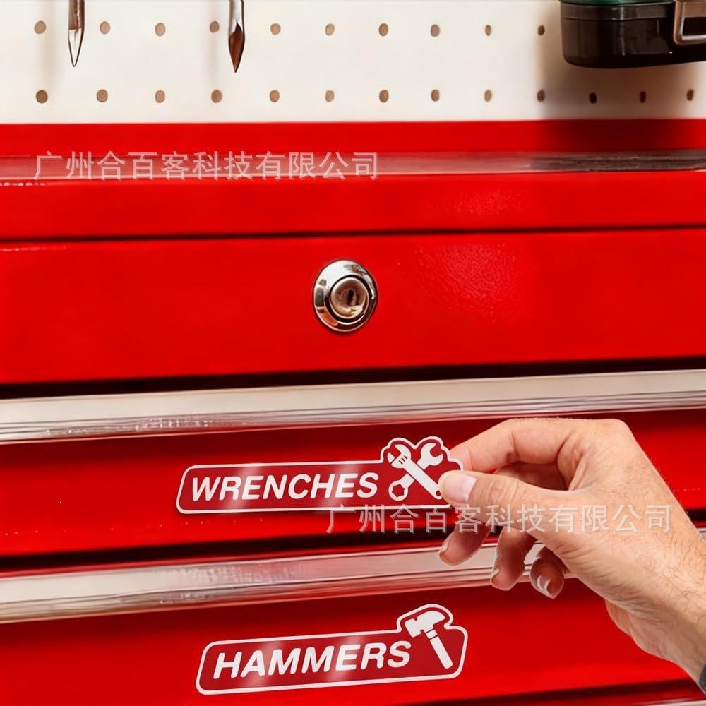 Cross-Border Best-Selling Car Toolbox Label Magnets, 12-Piece Set with Icon Toolbox Magnet Labels