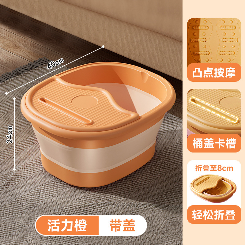 Cubo de baño de pies plegable sobre la pantorrilla El baño de pies portátil se puede almacenar en el baño de pies