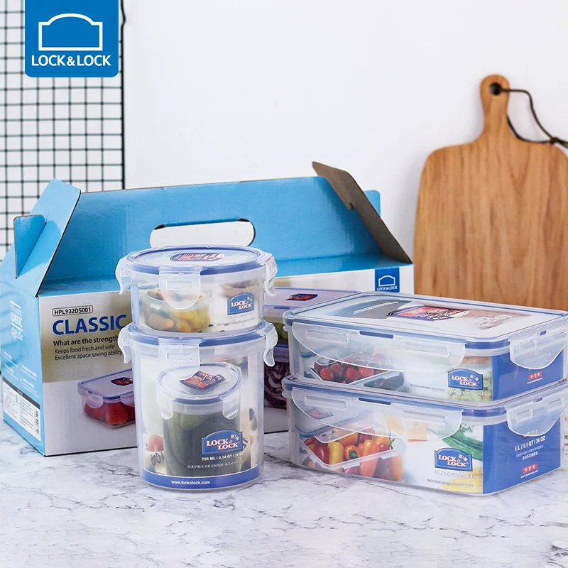 Plastic mini box, lunch box, capacious set, gift box, 4 pieces