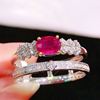 recommend jewelry Manufactor customized 18K Set natural Ruby Ring Main Stone 0.75 Carat