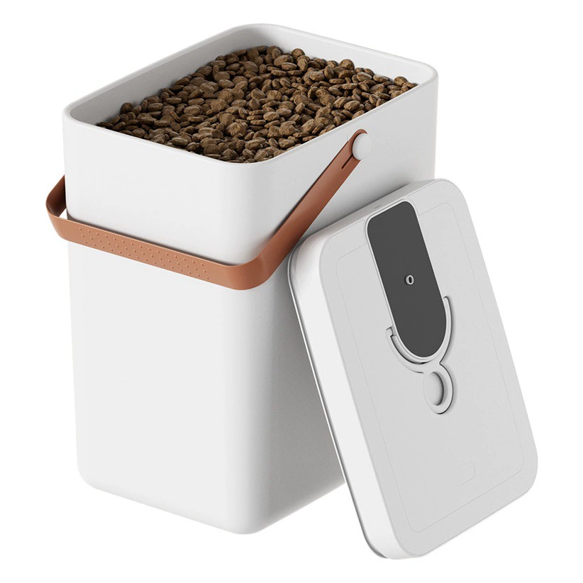 Интеллектуальное вакуумное ведро для хранения корма для домашних животных с одним щелчком мыши, герметичное влагостойкое ведро для свежего корма для кошек и собак, негабаритное