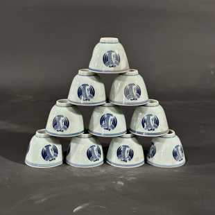 Jingdezhen 567 Old Factory Ceramic Tea Set Underglaze Color Blue and White Nostalgic Golden Classic Export Group Phoenix Master Tea Cup